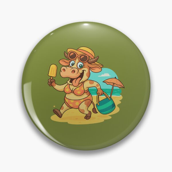 Item preview, Funny Cartoon Cow in Bikini – Summer Beach Vacation Art designed and sold by branaghbel.