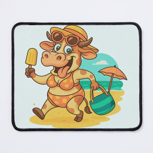 Item preview, Funny Cartoon Cow in Bikini – Summer Beach Vacation Art designed and sold by branaghbel.