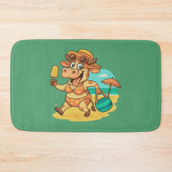 Item preview, Funny Cartoon Cow in Bikini – Summer Beach Vacation Art designed and sold by branaghbel.