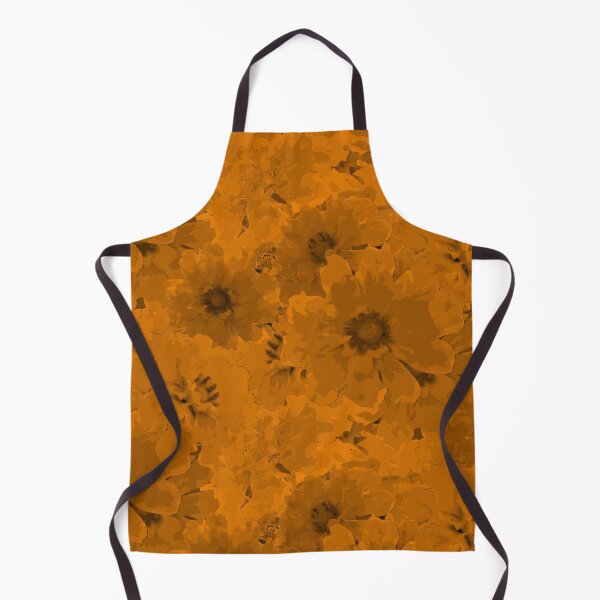 Item preview, Flower Ocean Halfdrop Monochrome Orange ff8800 designed and sold by Art in My Loft.