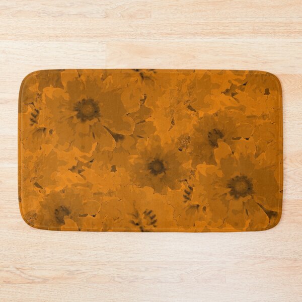 Item preview, Flower Ocean Halfdrop Monochrome Orange ff8800 designed and sold by Art in My Loft.