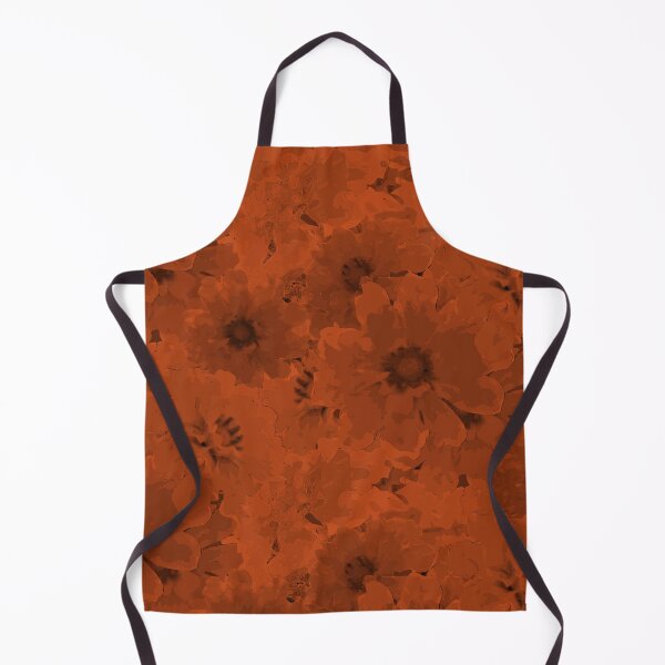 Item preview, Flower Ocean Halfdrop Monochrome Orange d84f18 designed and sold by Art in My Loft.