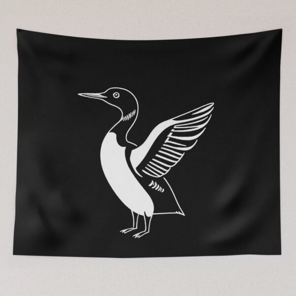 Item preview, Flying Loon Silhouette | Northern Lake Bird Icon designed and sold by Negative Space Art.