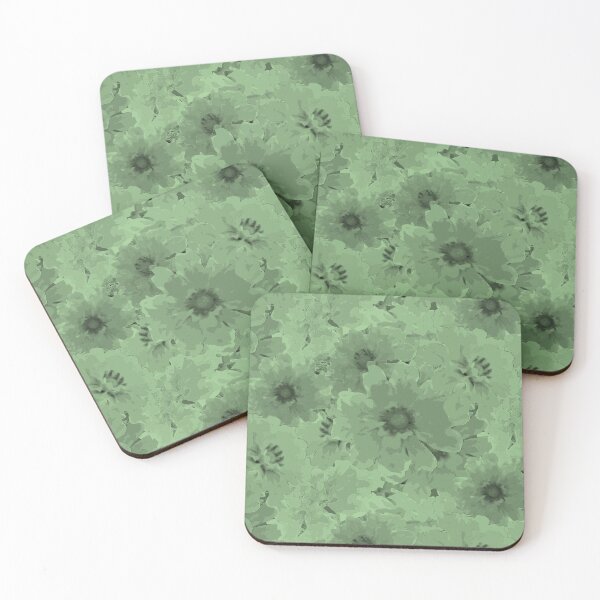 Item preview, Flower Ocean Halfdrop Monochrome Green a8db9b designed and sold by Art in My Loft.