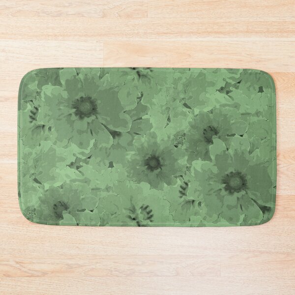 Item preview, Flower Ocean Halfdrop Monochrome Green a8db9b designed and sold by Art in My Loft.