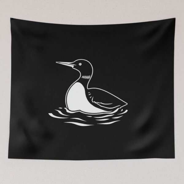 Item preview, Swimming Loon Silhouette | Tranquil Lake Bird Graphic designed and sold by Negative Space Art.