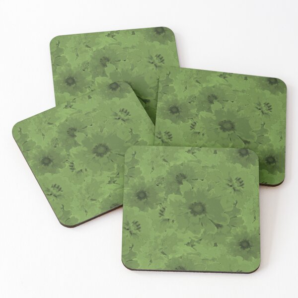 Item preview, Flower Ocean Halfdrop Monochrome Green 84b14d designed and sold by Art in My Loft.