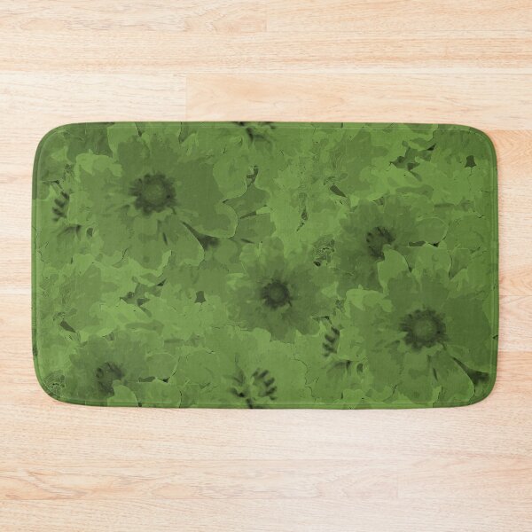 Item preview, Flower Ocean Halfdrop Monochrome Green 84b14d designed and sold by Art in My Loft.