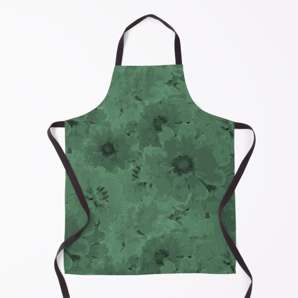 Item preview, Flower Ocean Halfdrop Monochrome Green 67a37a designed and sold by Art in My Loft.