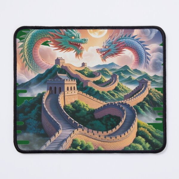 Item preview, The Great Wall of China with dragons, surreal style designed and sold by Lilashakti ⭐️ ⭐️ ⭐️ ⭐️ ⭐️.