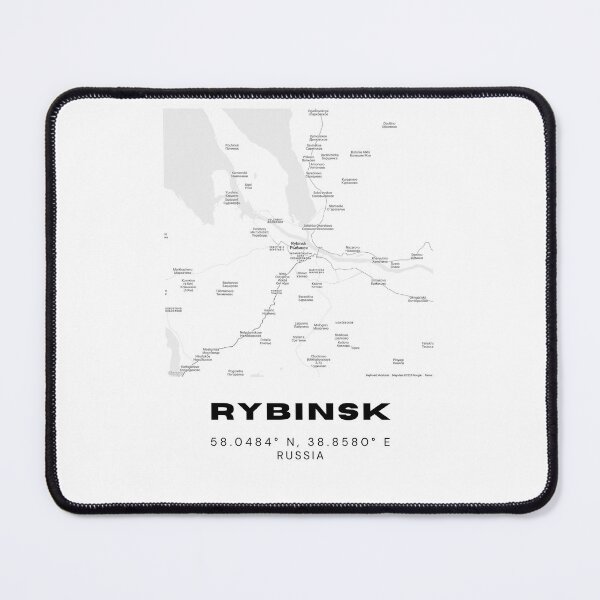 Item preview, Rybinsk City Map – Minimalist Volga River Poster designed and sold by RM-Journey.