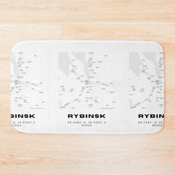 Item preview, Rybinsk City Map – Minimalist Volga River Poster designed and sold by RM-Journey.