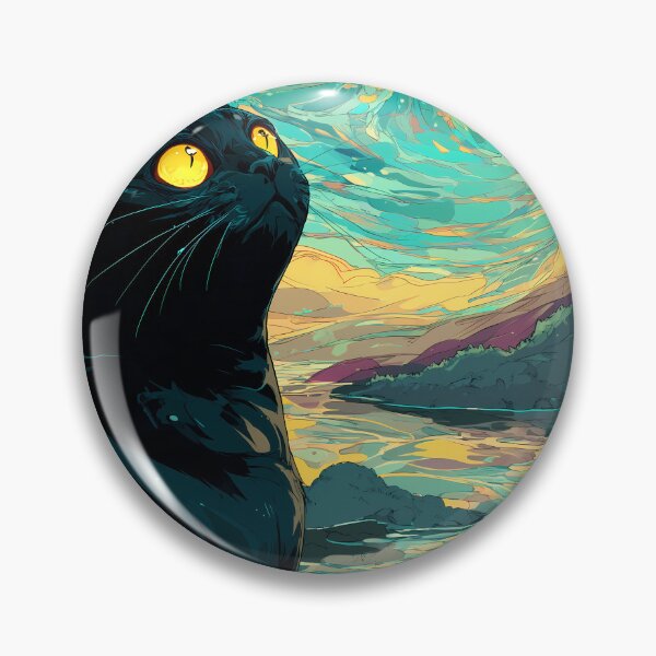 Artikelvorschau, Schwarze Katze Sternennacht Ausdrucksstarke Kunst entworfen und verkauft von Torii Studio.