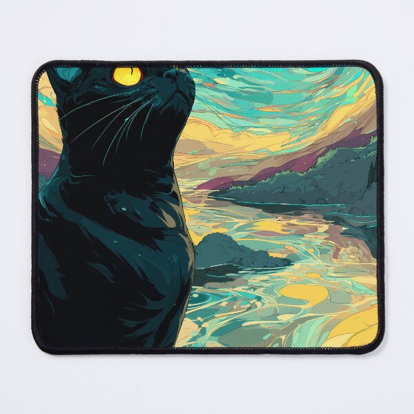 Artikelvorschau, Schwarze Katze Sternennacht Ausdrucksstarke Kunst entworfen und verkauft von Torii Studio.