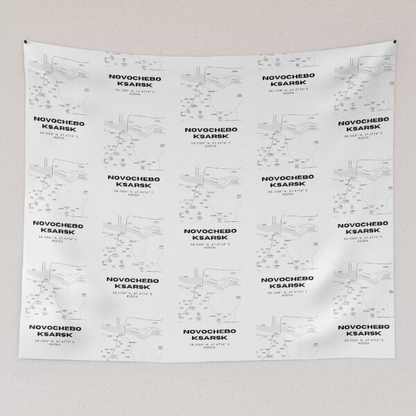 Item preview, Novocheboksarsk City Map – Clean Modern Russia Print designed and sold by RM-Journey.