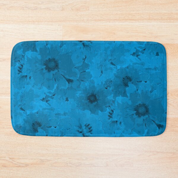 Item preview, Flower Ocean Halfdrop Monochrome Blue 00b0ff designed and sold by Art in My Loft.