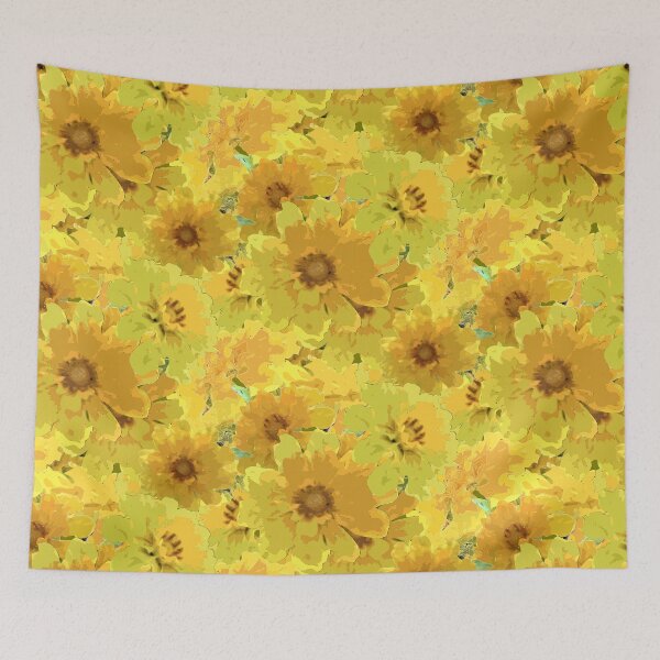 Item preview, Sunny Flower Ocean Half Drop Repeat 5748 designed and sold by Art in My Loft.