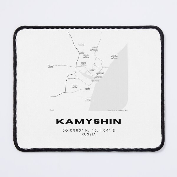 Item preview, Kamyshin Map Print – Volga River Minimalist City Art designed and sold by RM-Journey.
