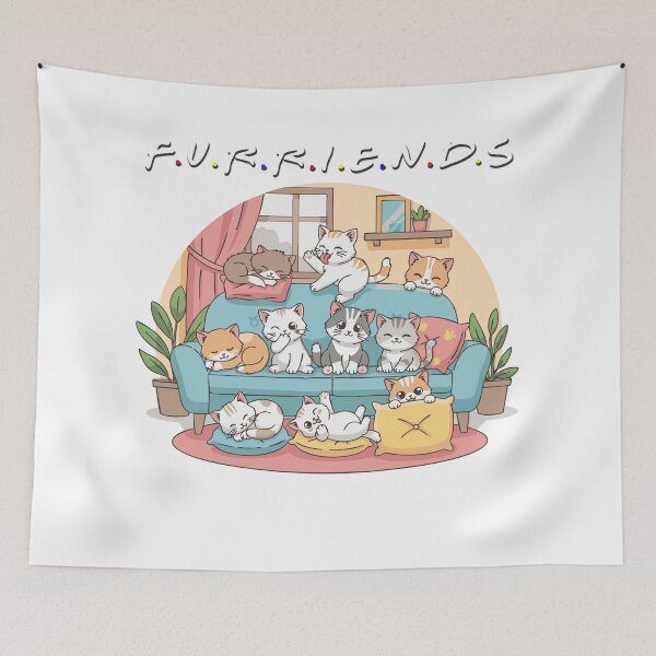 Item preview, F.U.R.R.I.E.N.D.S - Cute Cat Squad on the Couch designed and sold by imaginariun.