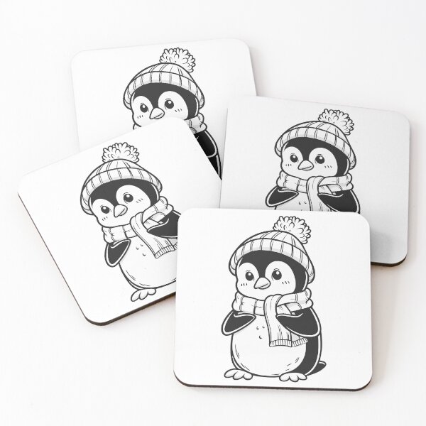Item preview, Cute penguin with hat and scarf keeping warm in the winter cold designed and sold by AFernandesDSG.