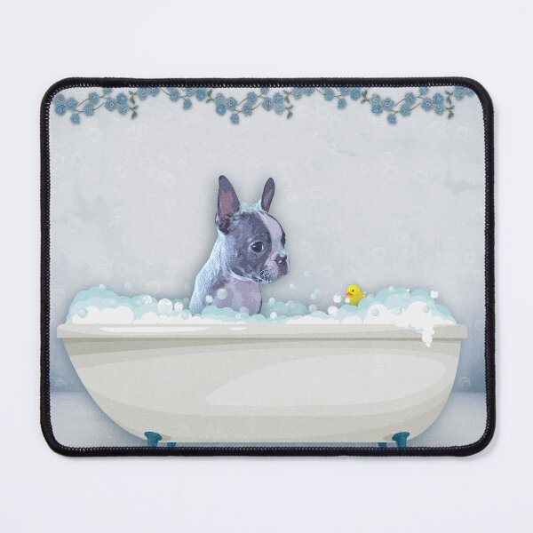 Item preview, Boston Terrier Bathtub Bathroom Artwork designed and sold by Lilwhitefox.