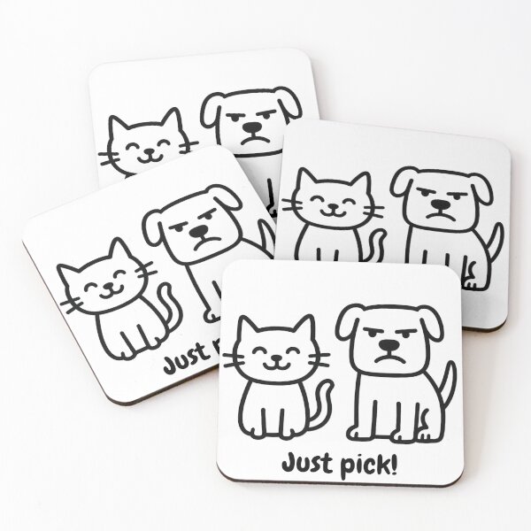 Item preview, Just Pick – Grumpy Dog vs. Cute Cat designed and sold by Kantacafe.