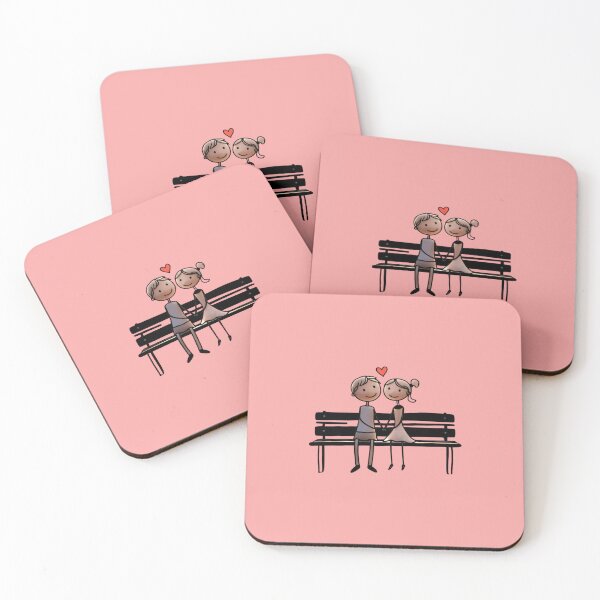 Item preview, Cute Stick Figure Couple on a Bench – Romantic Doodle Illustration with Heart | Love & Relationship Art designed and sold by PlayfulMindArts.