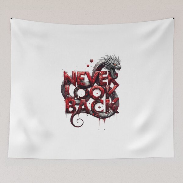 Item preview, Never Look Back” with a serpent-like dragon designed and sold by hummygraphic.