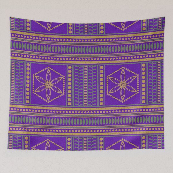 Item preview, Ancient Mesopotamian Solar Blue & Gold Pattern designed and sold by FreiherrPK.
