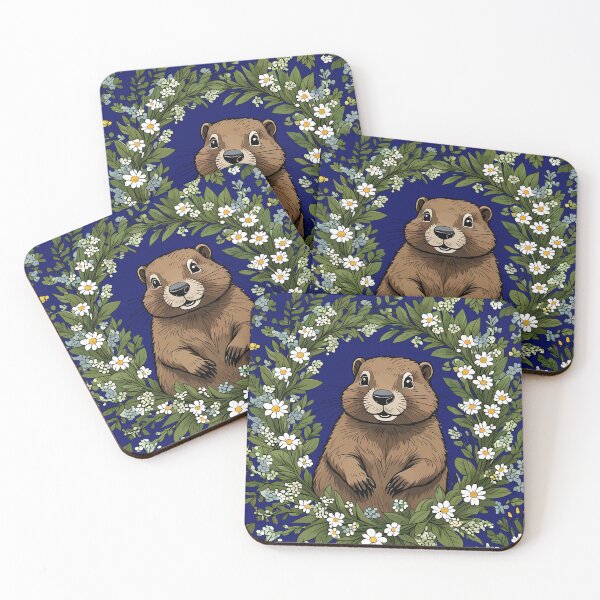Item preview, Massachusetts Mayflowers and Groundhog Woodchuck 2 designed and sold by taiche.