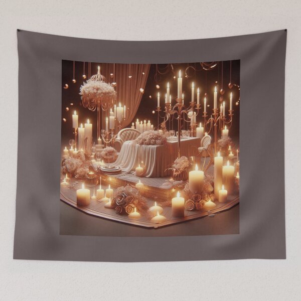 Item preview, Romantic Candlelit Dinner Setting | Elegant Ambiance designed and sold by choder61.