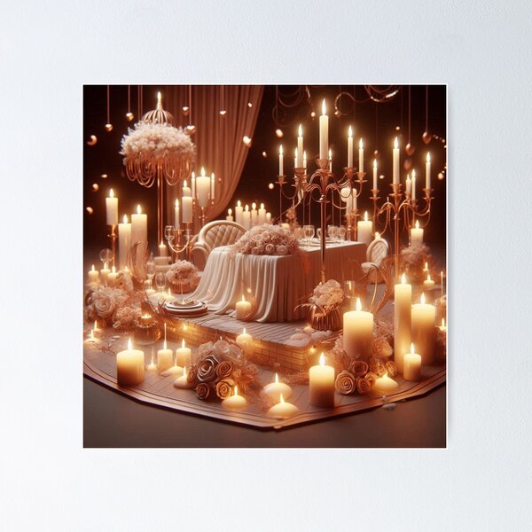 Item preview, Romantic Candlelit Dinner Setting | Elegant Ambiance designed and sold by choder61.