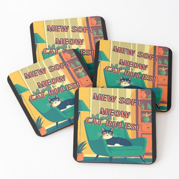 Item preview, Vintage Funny MEW SOFA MEOW CAT RULES! designed and sold by Giulivo Store Graphic.