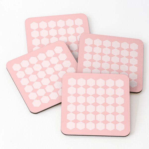 Item preview, Hexagon Gingham Buff on Pink designed and sold by Art in My Loft.