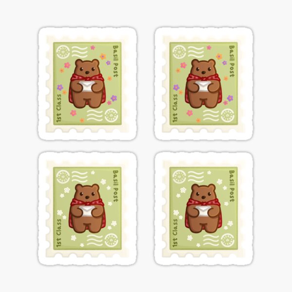 Item preview, Basil Bear Stamp Sticker Pack designed and sold by artansoup.