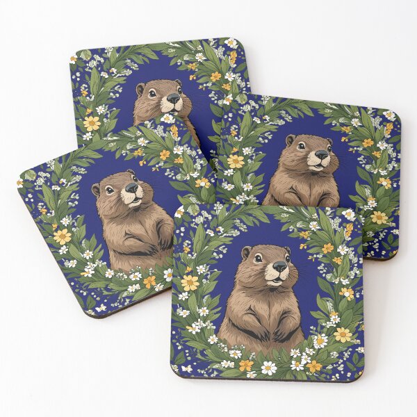 Item preview, Massachusetts Mayflowers and Groundhog Woodchuck 3 designed and sold by taiche.