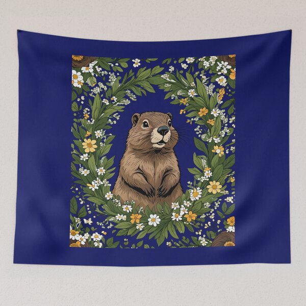 Item preview, Massachusetts Mayflowers and Groundhog Woodchuck 3 designed and sold by taiche.