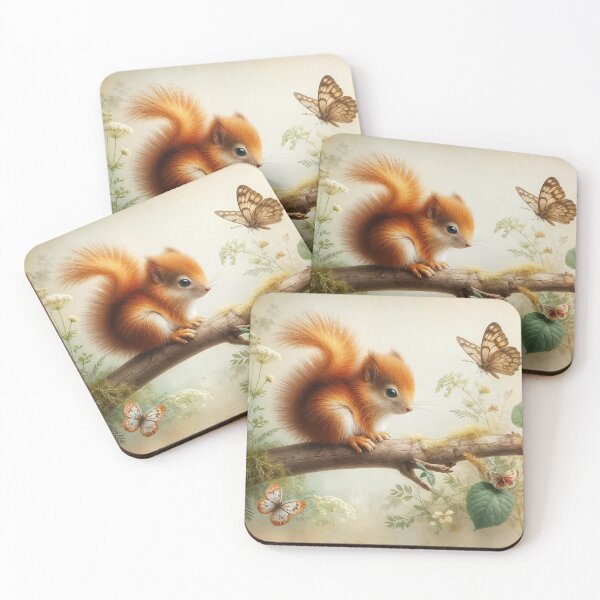 Item preview, Baby Squirrel and Butterflies designed and sold by Krys Bailey.