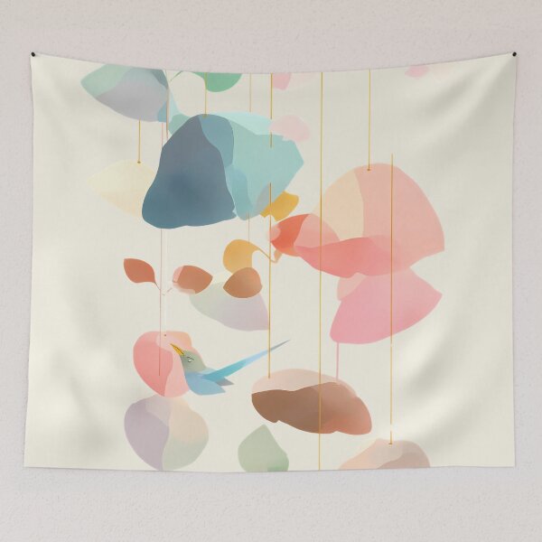 Item preview, Pastel Japanese Wind Chime – Soft Sakura and Leaf Motif Furin Art designed and sold by Kawaii Drops .