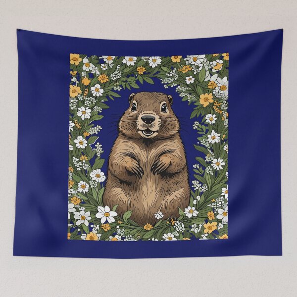 Item preview, Massachusetts Mayflowers and Groundhog Woodchuck 4 designed and sold by taiche.
