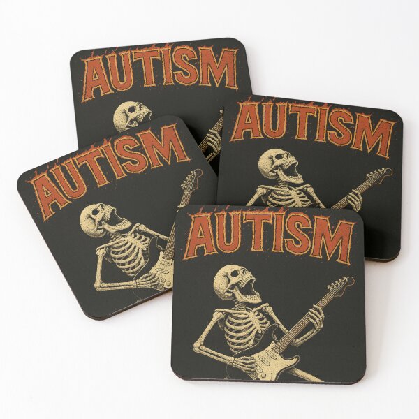 Item preview, Autism Skeleton Playing Guitar – Funny Neurodiversity Meme designed and sold by Epitomy.