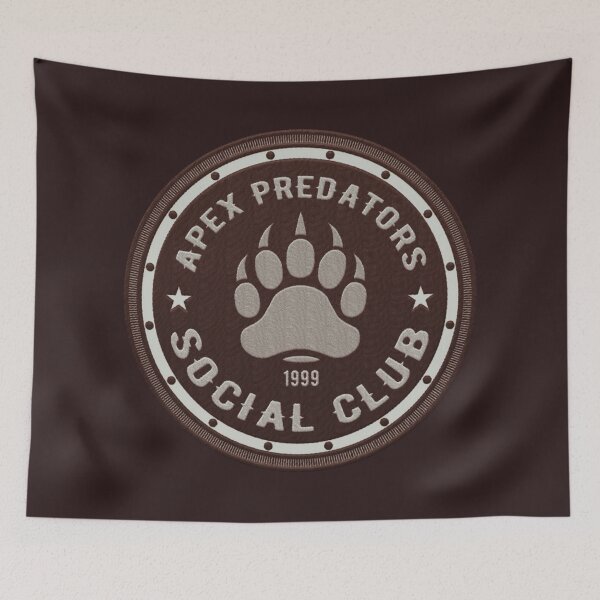 Item preview, apex predators social club badge - embroidery iron patch textured graphic artwork designed and sold by hayrpictures.