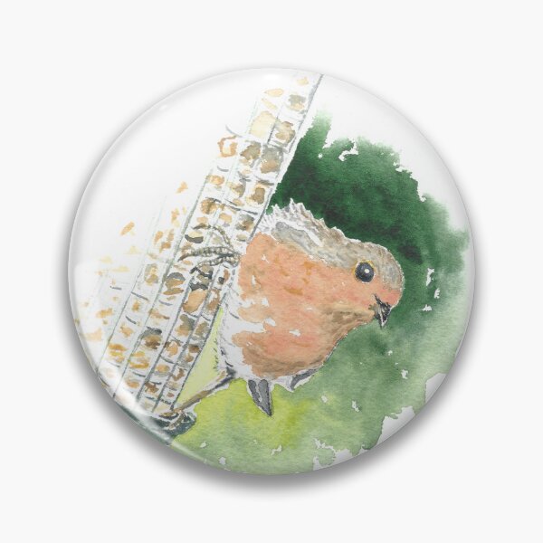 Item preview, Robin on a bird feeder designed and sold by GiselleSellier.