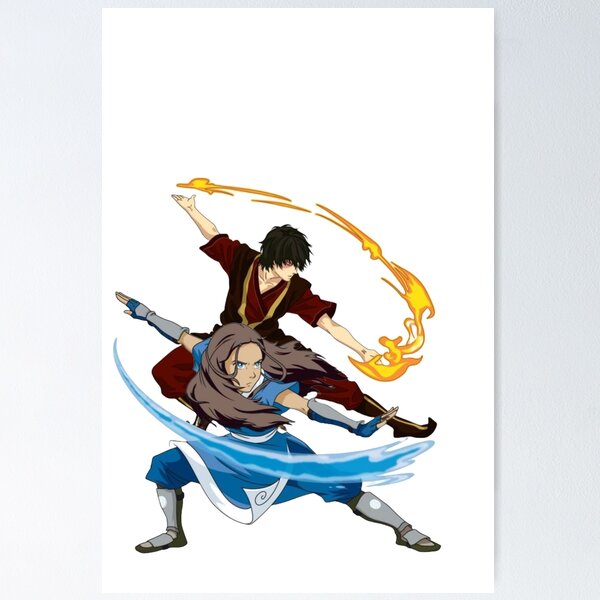Item preview, Katara and Zuko ATLA designed and sold by TrinketsOddsandEndsEmporium.