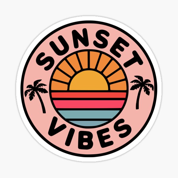 Sunset Vibes Design Sticker