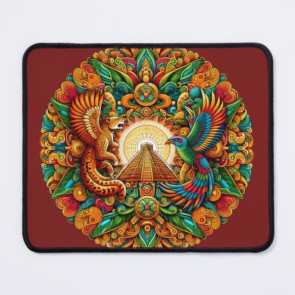 Item preview, Sacred Jaguar, Quetzal & Temple Sunburst designed and sold by DreamMandalas.