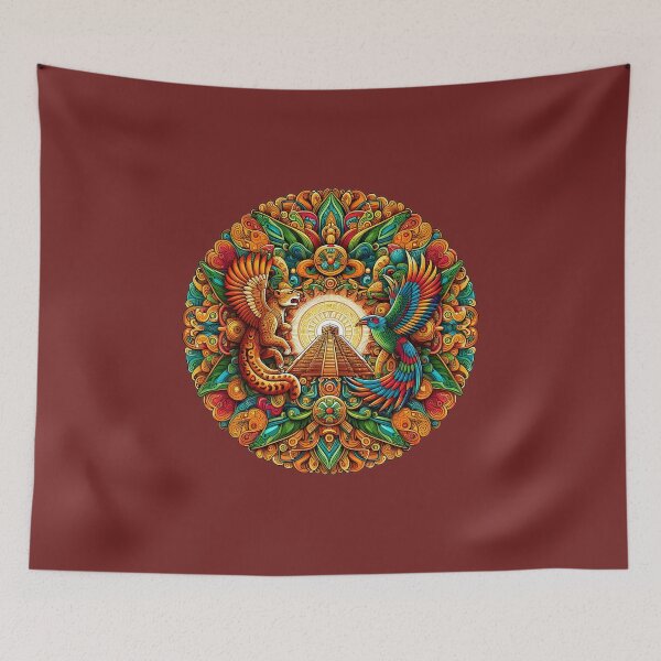 Item preview, Sacred Jaguar, Quetzal & Temple Sunburst designed and sold by DreamMandalas.