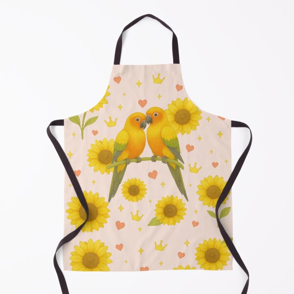 Item preview, Sun Conure Couple with Sunflowers - Coral designed and sold by HIMEKARI.