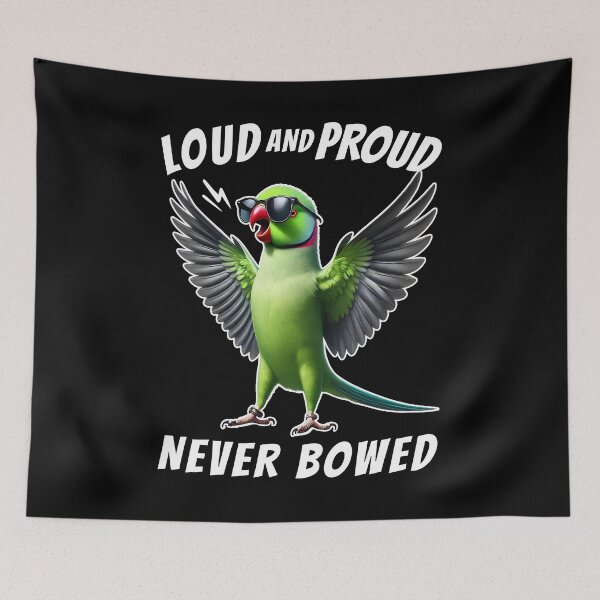 Item preview, Loud and Proud Never Bowed Funny Green Ringneck Parakeet Parrot Lover designed and sold by Kimberley King Art  King Art.