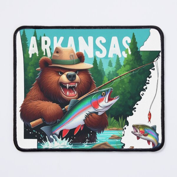 Item preview, Grizzly Bear Arkansas Fishing designed and sold by clarkfraser.